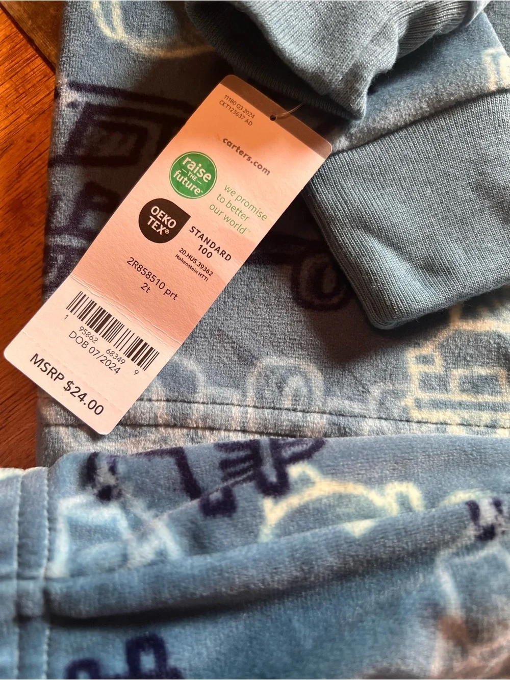 Carter's Blue Construction Fleece Long Sleeve Shirt